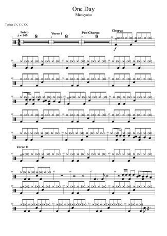 Matisyahu One Day score for Drums