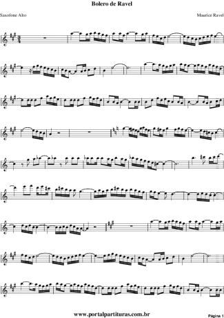 Maurice Ravel  score for Alto Saxophone