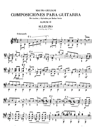 Mauro Giuliani Allegro score for Acoustic Guitar