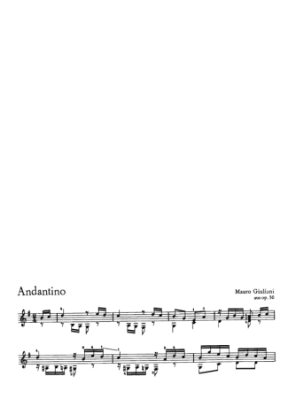 Mauro Giuliani Andantino (Op 50) score for Acoustic Guitar