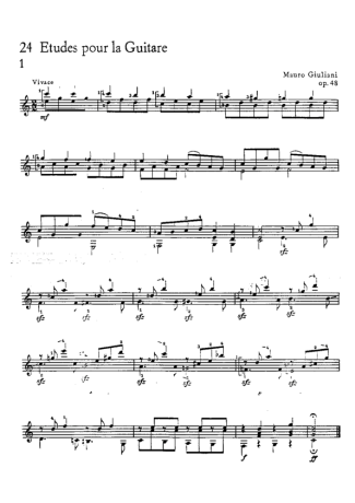 Mauro Giuliani Estudo 1 Op 48 score for Acoustic Guitar