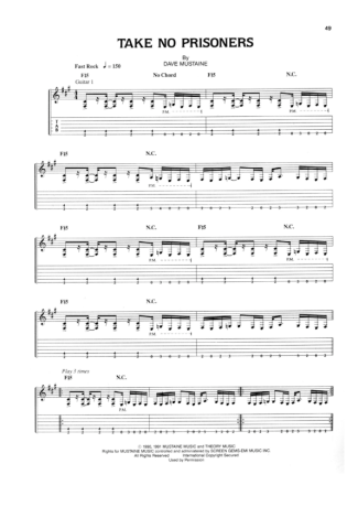 Megadeth  score for Guitar