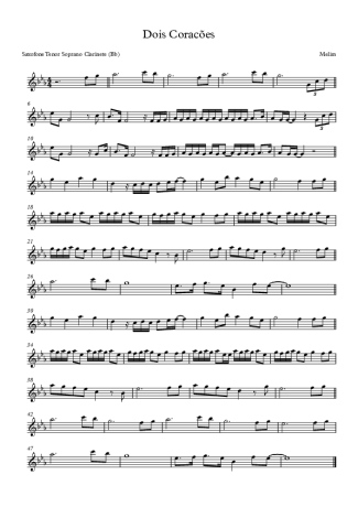 Melim Dois Coracões score for Tenor Saxophone Soprano (Bb)