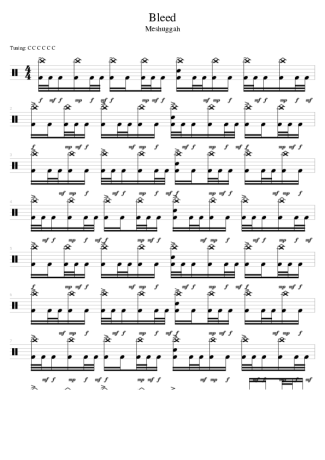 Meshuggah Bleed score for Drums