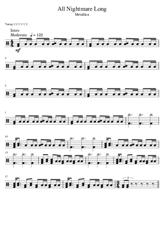 Metallica  score for Drums