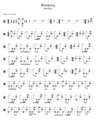 Metallica Blitzkrieg score for Drums