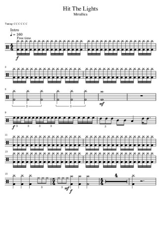 Metallica  score for Drums