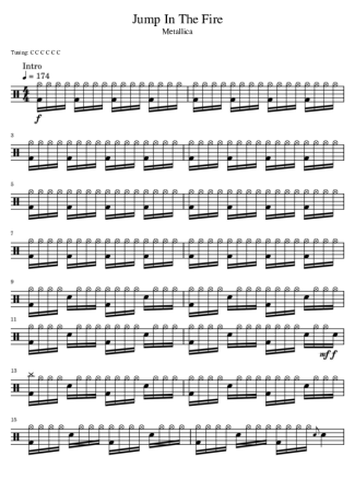 Metallica  score for Drums