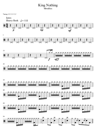 Metallica  score for Drums