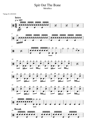 Score for Drums