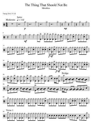 Metallica  score for Drums