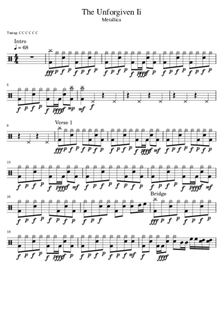 Metallica  score for Drums