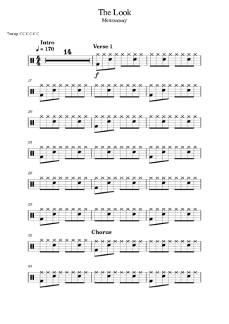 Metronomy The Look score for Drums