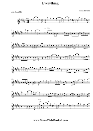 Michael Bublé Everything score for Alto Saxophone