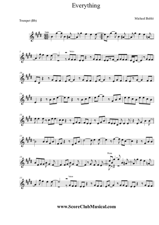 Michael Bublé Everything score for Trumpet