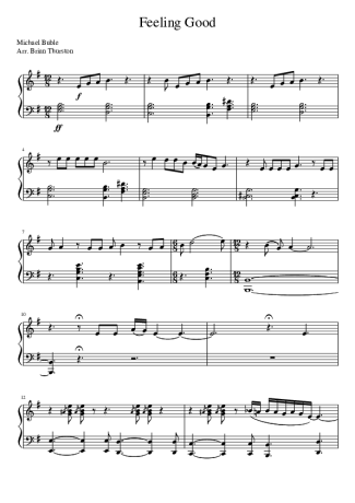 Michael Bublé - Feeling Good - Sheet Music For Piano