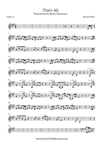 Michael Bublé  score for Clarinet (C)
