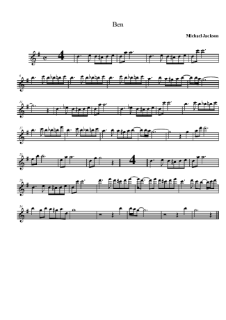 Michael Jackson  score for Tenor Saxophone Soprano (Bb)