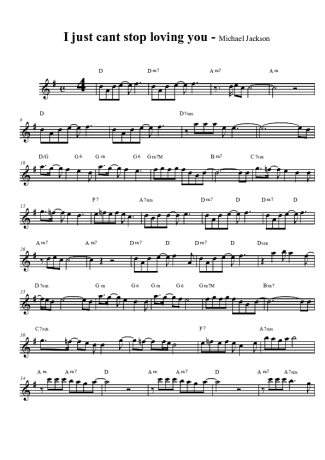 Michael Jackson I Just Can´t Stop Loving You score for Clarinet (Bb)