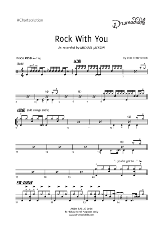 Michael Jackson Rock With You score for Drums