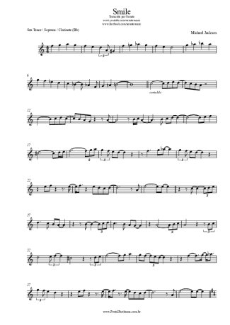 Michael Jackson Smile score for Clarinet (Bb)