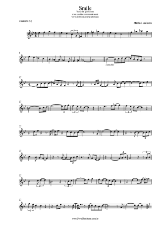 Michael Jackson Smile score for Clarinet (C)