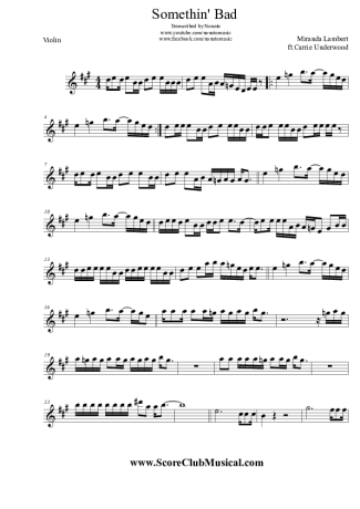 Miranda Lambert Somethin´ Bad score for Violin