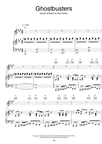 Movie Soundtracks (Temas de Filmes) Ghostbusters score for Piano
