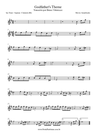 Movie Soundtracks (Temas de Filmes)  score for Tenor Saxophone Soprano (Bb)