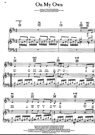 Movie Soundtracks (Temas de Filmes) On My Own (Les Miserables) score for Piano
