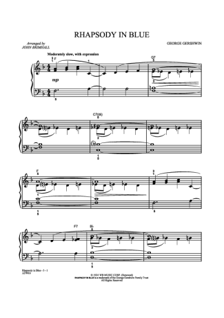 Movie Soundtracks (Temas de Filmes) Rhapsody In Blue score for Piano