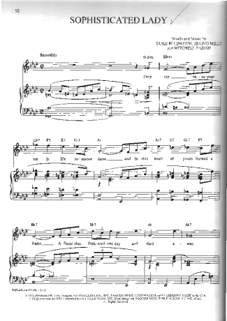 Movie Soundtracks (Temas de Filmes) Sophisticated Lady score for Piano