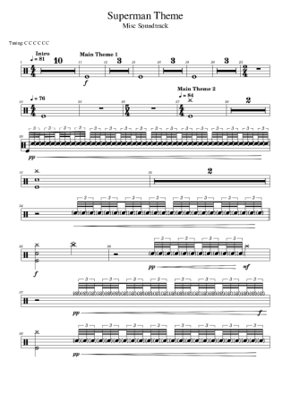 Movie Soundtracks (Temas de Filmes)  score for Drums