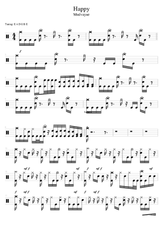 Mudvayne Happy score for Drums