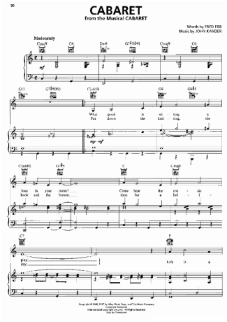 Musicals (Temas de Musicais) Cabaret score for Piano