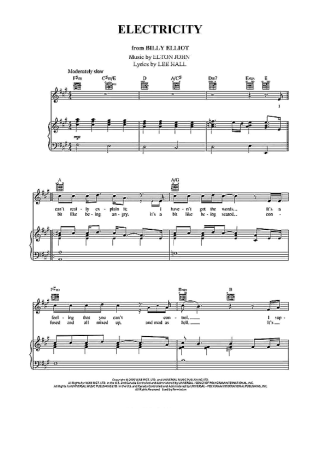Musicals (Temas de Musicais) Electricity score for Piano