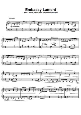 Musicals (Temas de Musicais) Embassy Lament score for Piano