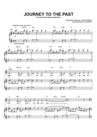 Musicals (Temas de Musicais) Journey To The Past score for Piano