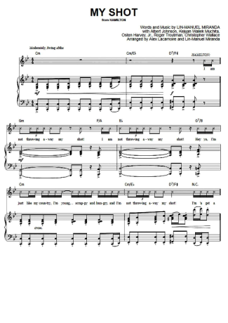 Musicals (Temas de Musicais) My Shot score for Piano