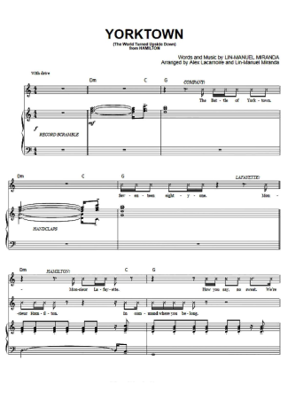 Musicals (Temas de Musicais) Yorktown score for Piano