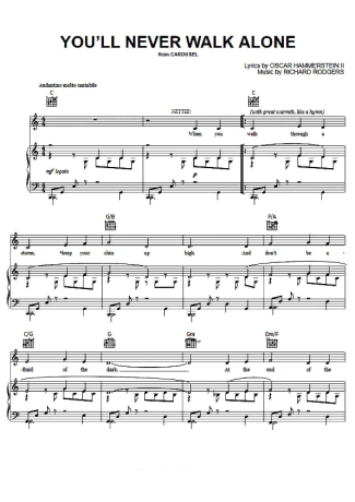 Musicals (Temas de Musicais) Youll Never Walk Alone score for Piano