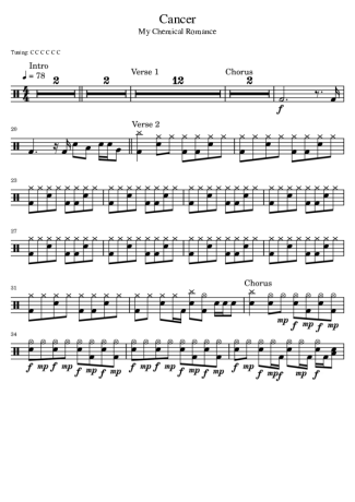 My Chemical Romance  score for Drums