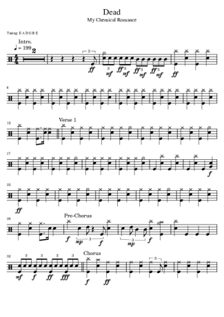 My Chemical Romance  score for Drums