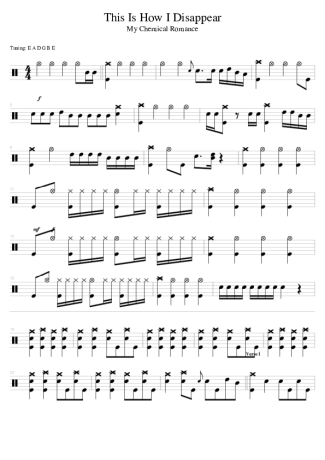 My Chemical Romance  score for Drums