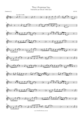 NSYNC This I Promise You score for Clarinet (C)