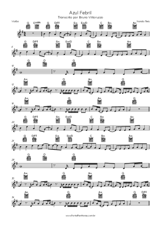 Nando Reis Azul Febril score for Acoustic Guitar