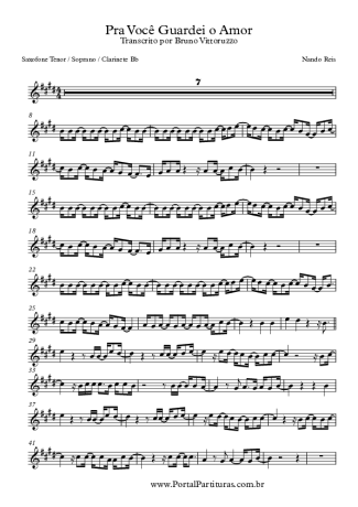 Nando Reis  score for Tenor Saxophone Soprano (Bb)