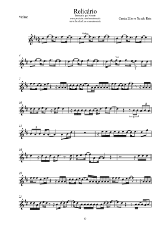 Nando Reis Relicário score for Violin