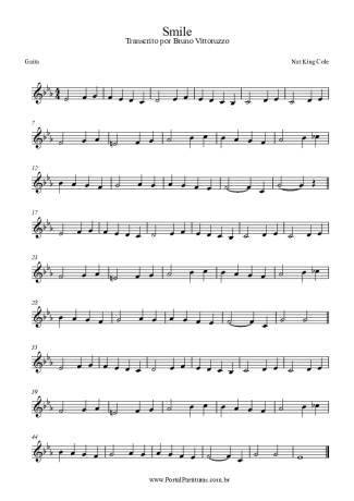 Nat King Cole Smile score for Harmonica
