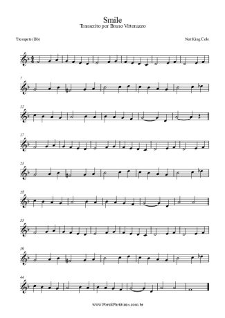Nat King Cole Smile score for Trumpet